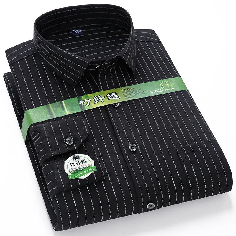INSTOCK-Men's long-sleeved thin loose elastic fiber cotton shirt