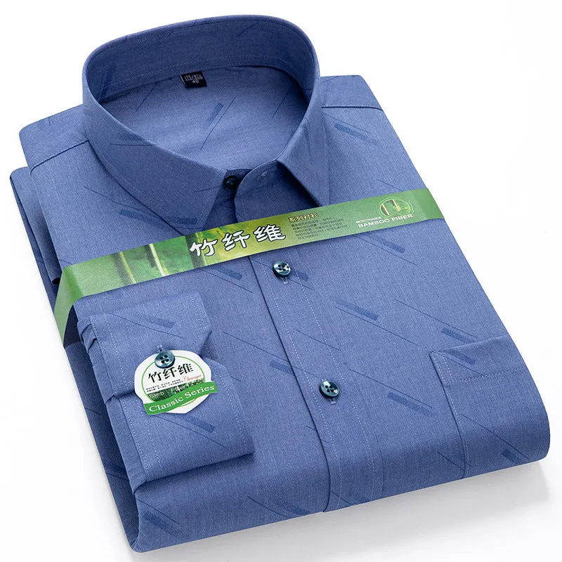 INSTOCK-Men's long-sleeved thin loose elastic fiber cotton shirt
