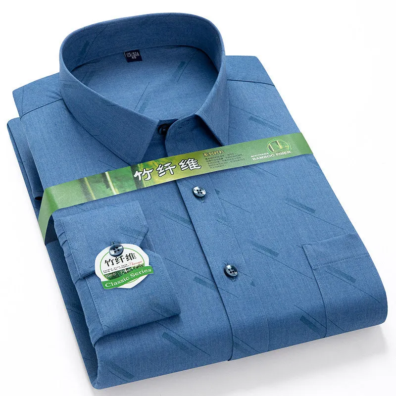 INSTOCK-Men's long-sleeved thin loose elastic fiber cotton shirt
