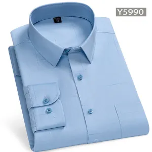 INSTOCK-Men's long-sleeved thin loose elastic fiber cotton shirt