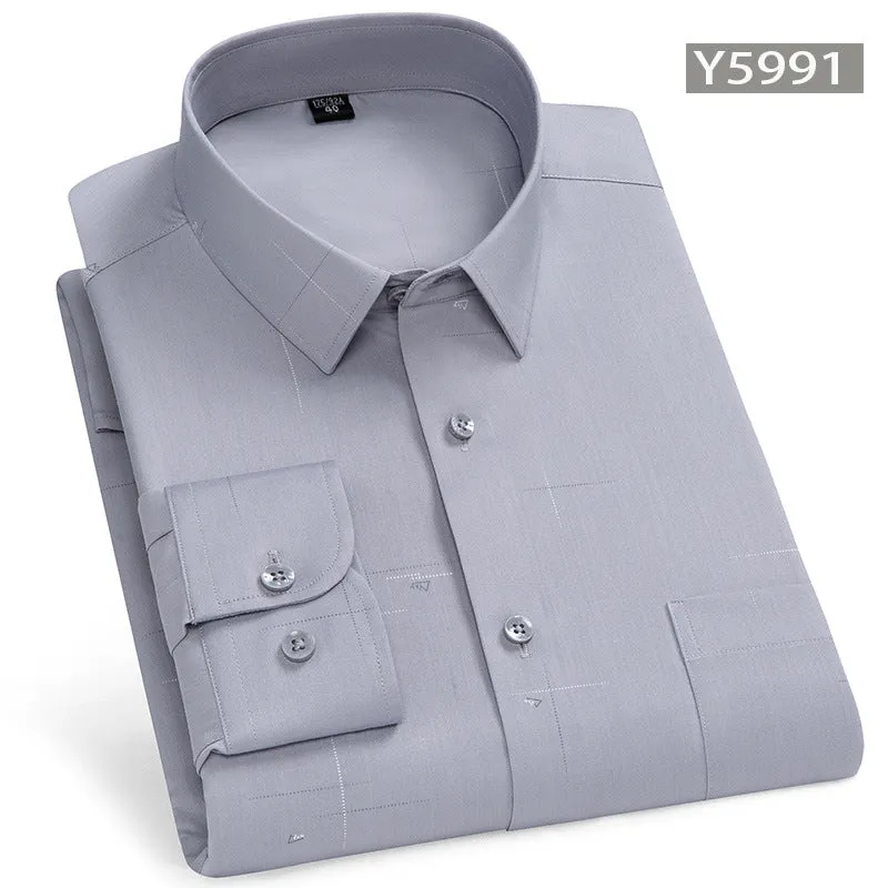 INSTOCK-Men's long-sleeved thin loose elastic fiber cotton shirt