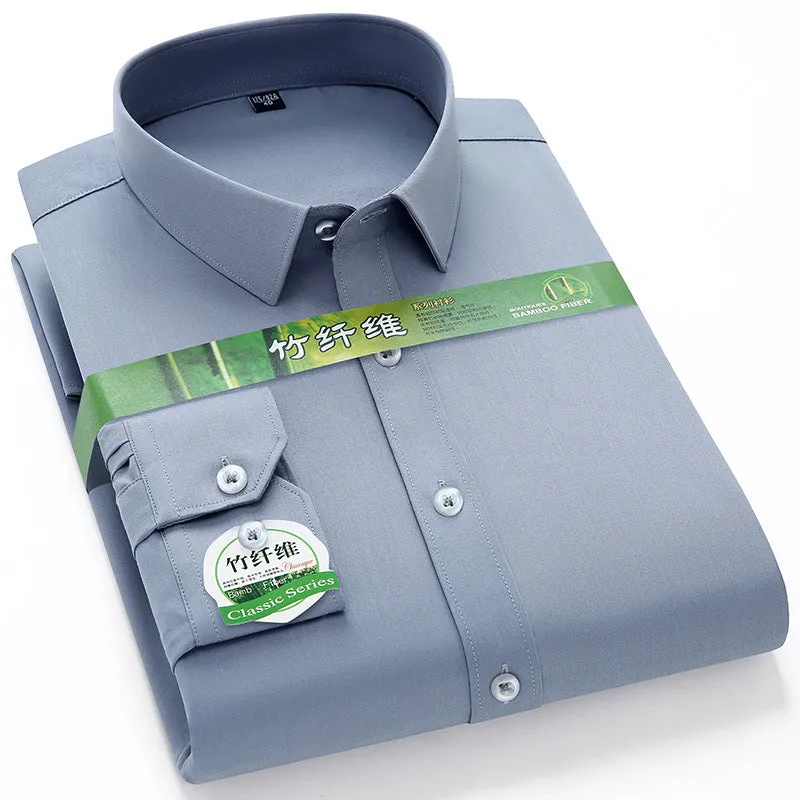 INSTOCK-Men's long-sleeved thin loose elastic fiber cotton shirt