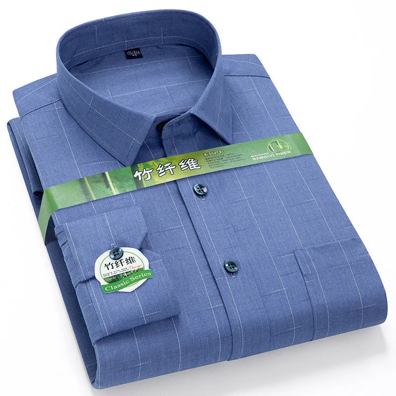 INSTOCK-Men's long-sleeved thin loose elastic fiber cotton shirt