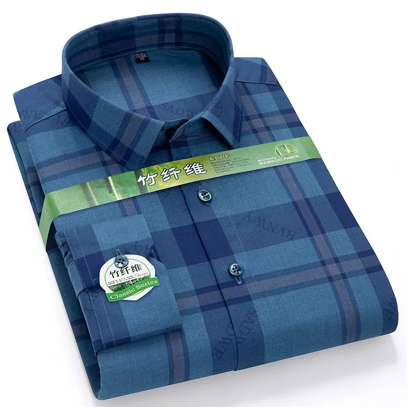 INSTOCK-Men's long-sleeved thin loose elastic fiber cotton shirt
