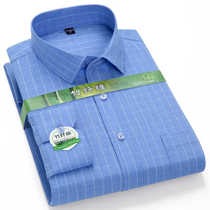 INSTOCK-Men's long-sleeved thin loose elastic fiber cotton shirt