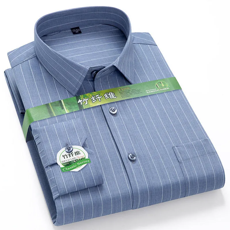 INSTOCK-Men's long-sleeved thin loose elastic fiber cotton shirt