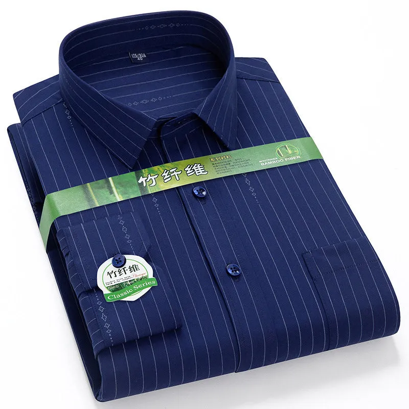 INSTOCK-Men's long-sleeved thin loose elastic fiber cotton shirt