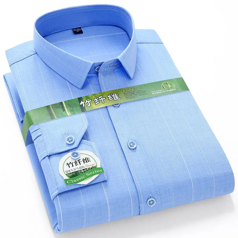 INSTOCK-Men's long-sleeved thin loose elastic fiber cotton shirt