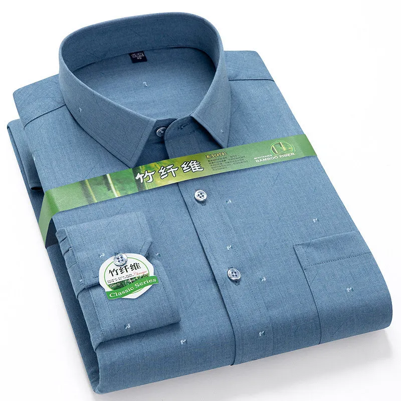 INSTOCK-Men's long-sleeved thin loose elastic fiber cotton shirt
