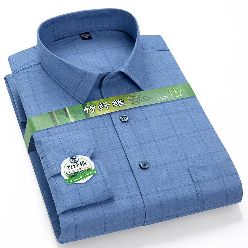 INSTOCK-Men's long-sleeved thin loose elastic fiber cotton shirt
