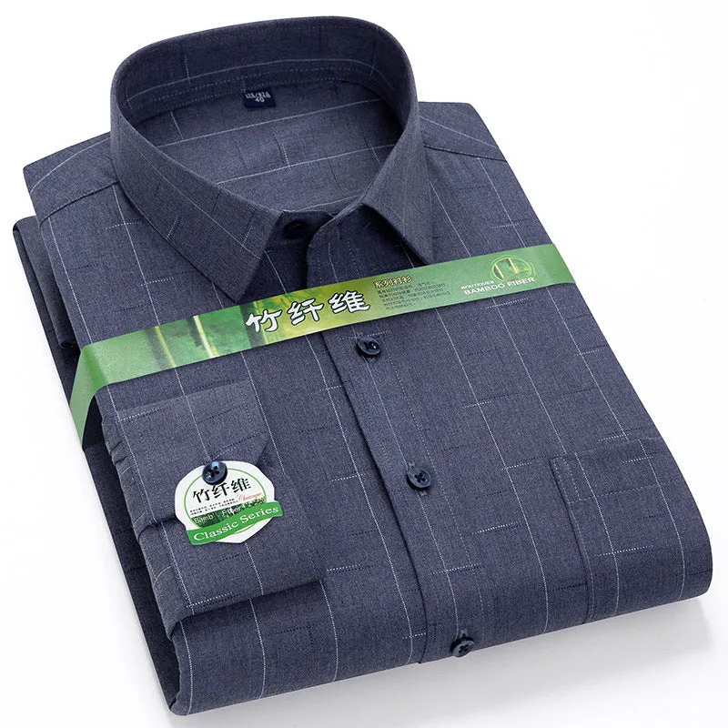 INSTOCK-Men's long-sleeved thin loose elastic fiber cotton shirt