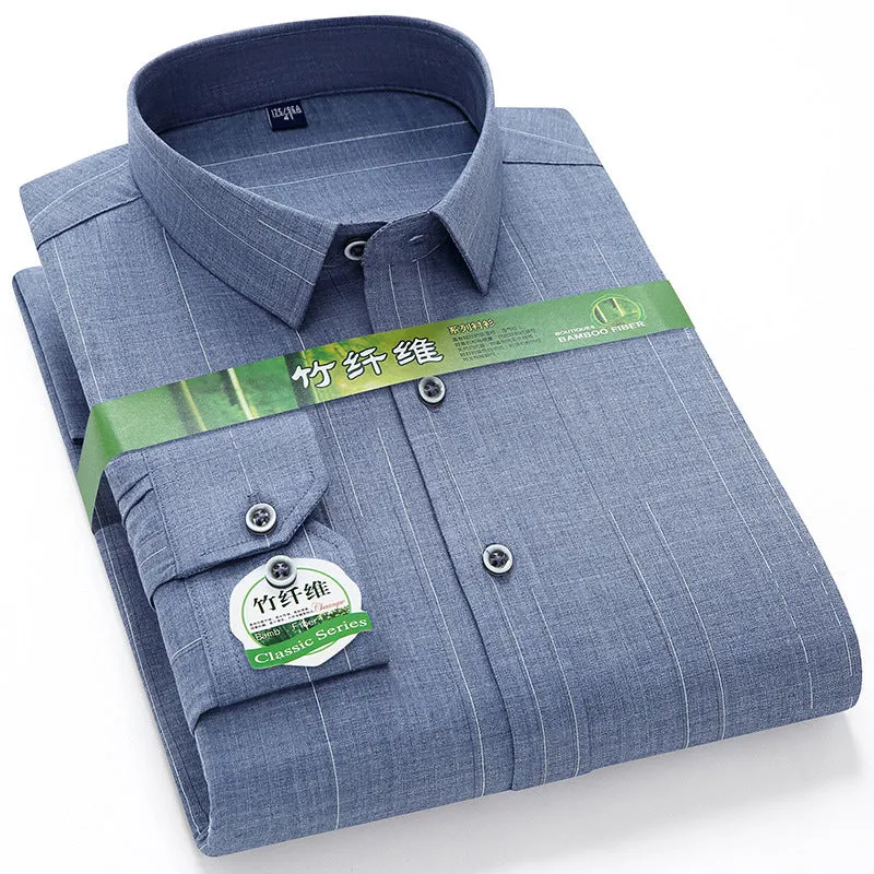 INSTOCK-Men's long-sleeved thin loose elastic fiber cotton shirt
