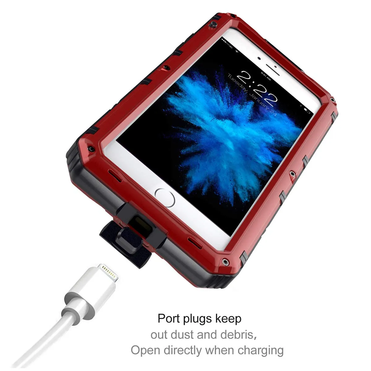 iPhone 7 Plus/ 8 Plus Waterproof Case, AICase IP68 Underwater Heavy Duty Cover [Full Body Protective] Metal Shockproof Shell with Built in Screen Protector for iPhone 7 Plus/ 8 Plus