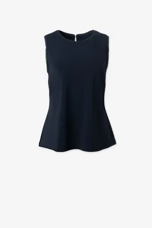 Iris Setlakwe - Sleeveless Top w Vegan Leather Trims - Navy