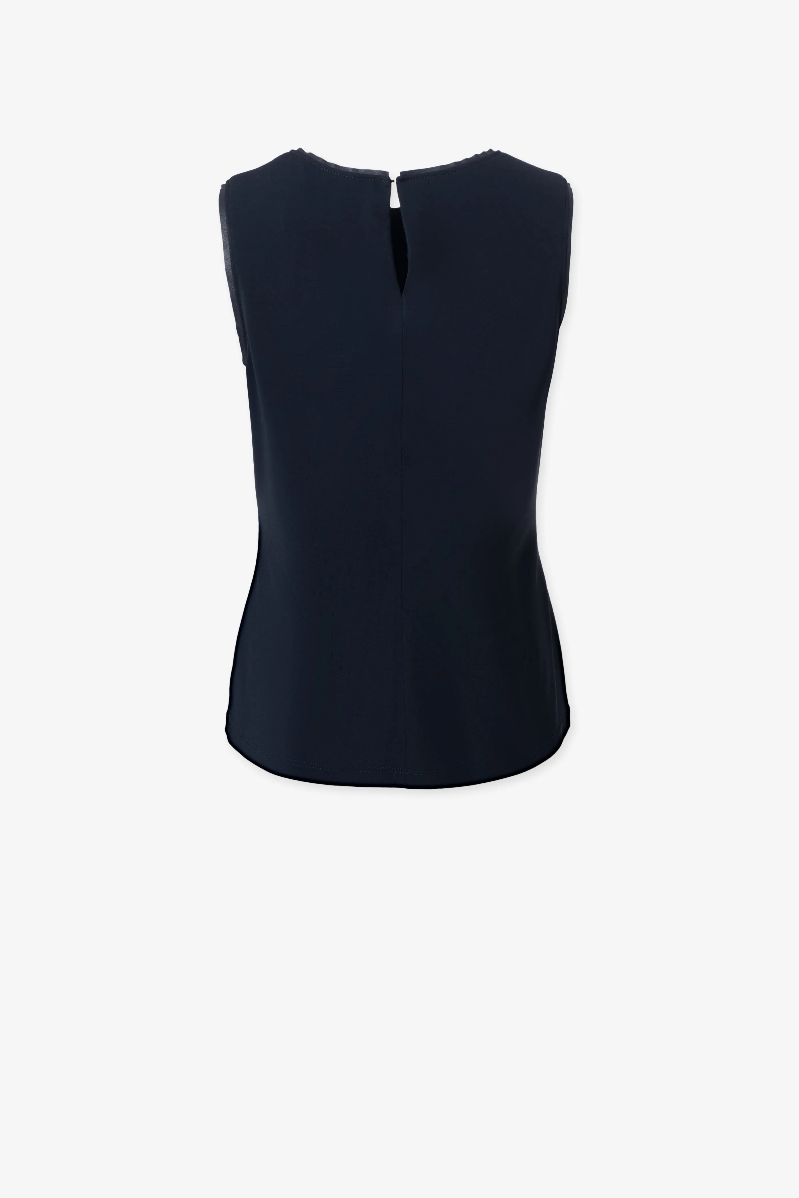 Iris Setlakwe - Sleeveless Top w Vegan Leather Trims - Navy