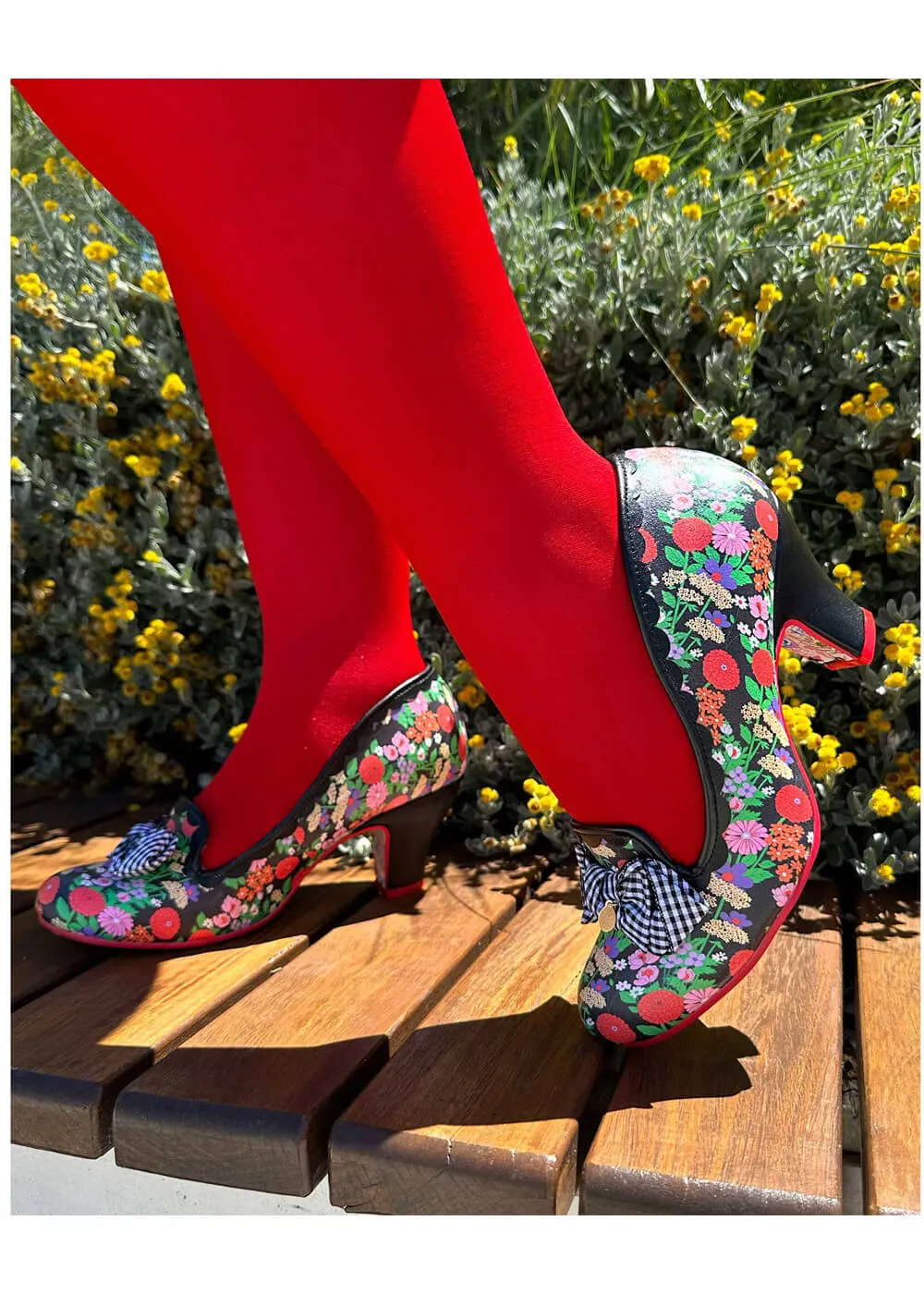 Irregular Choice Kanjanka Florals 50's Pumps Black