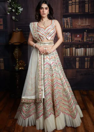 Ivory Embroidered Lehenga Set