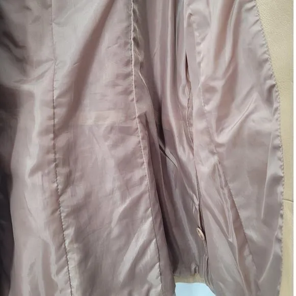 Jessica‎ Holbrook Tan Leather 3 Button Bohemian Classic Lined Jacket Coat