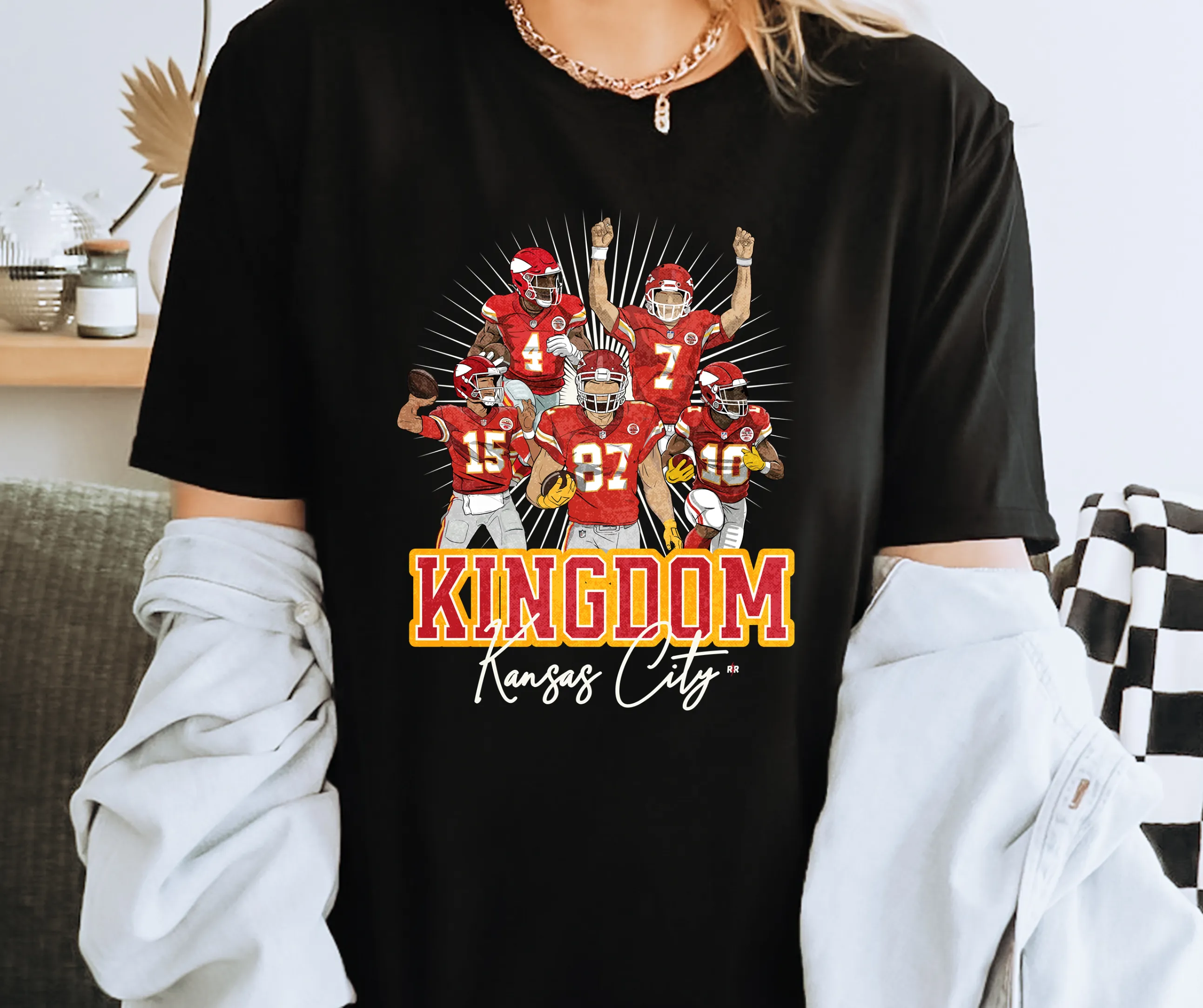 Kansas City Offensive Players Black Graphic TShirt