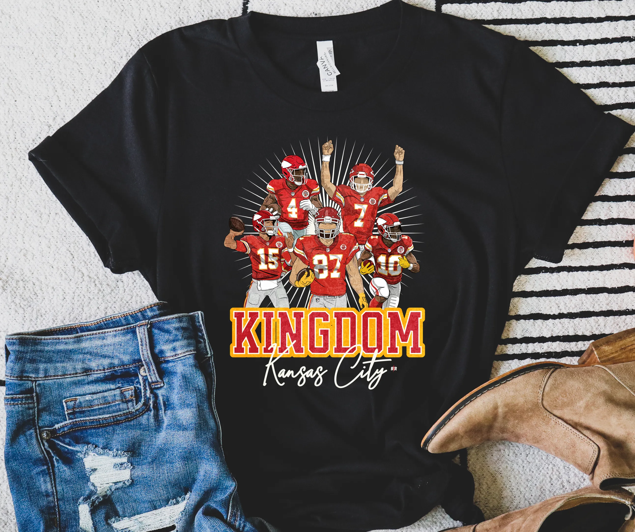 Kansas City Offensive Players Black Graphic TShirt