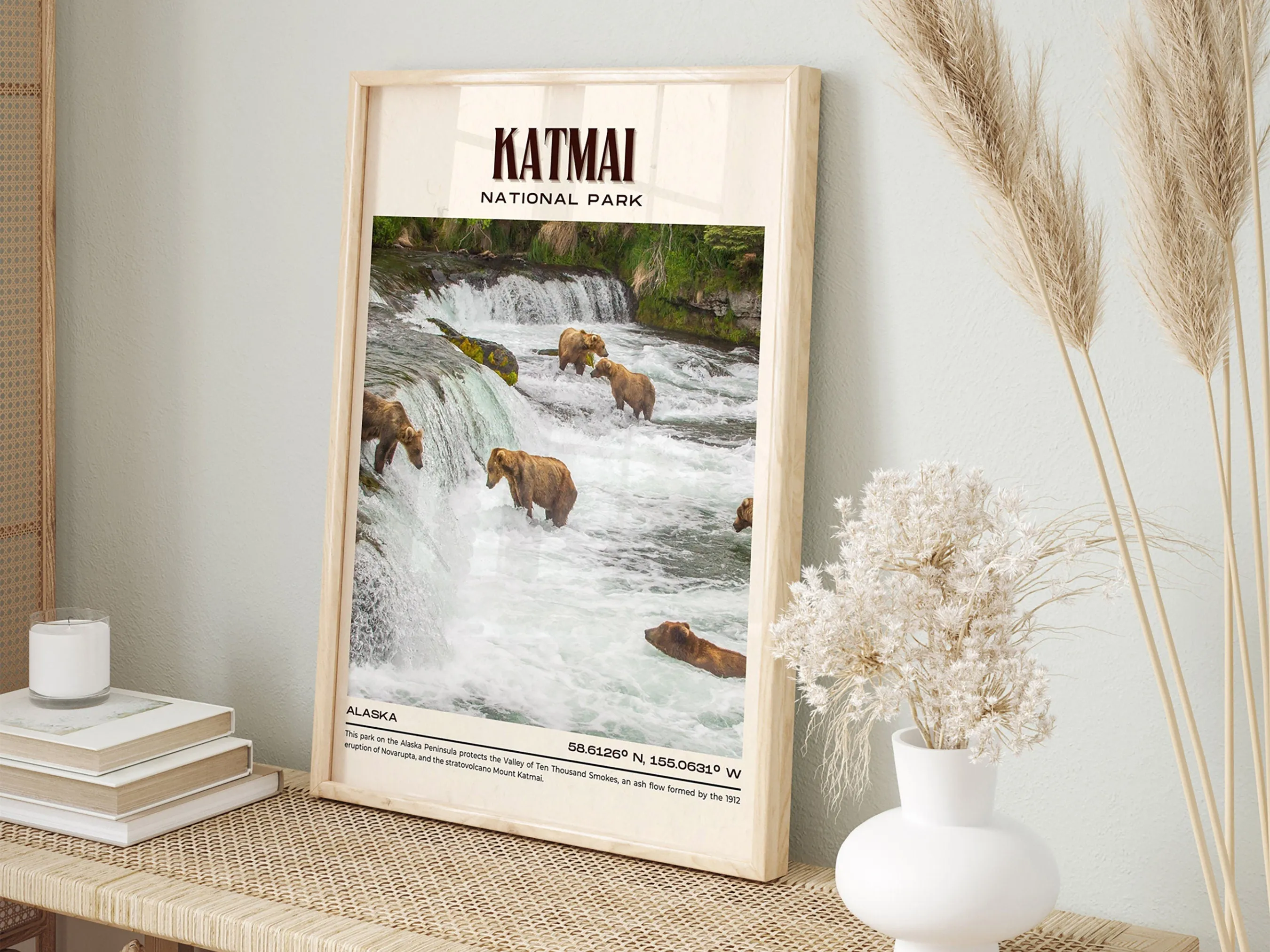Katmai National Park Vintage Wall Art, Alaska, USA