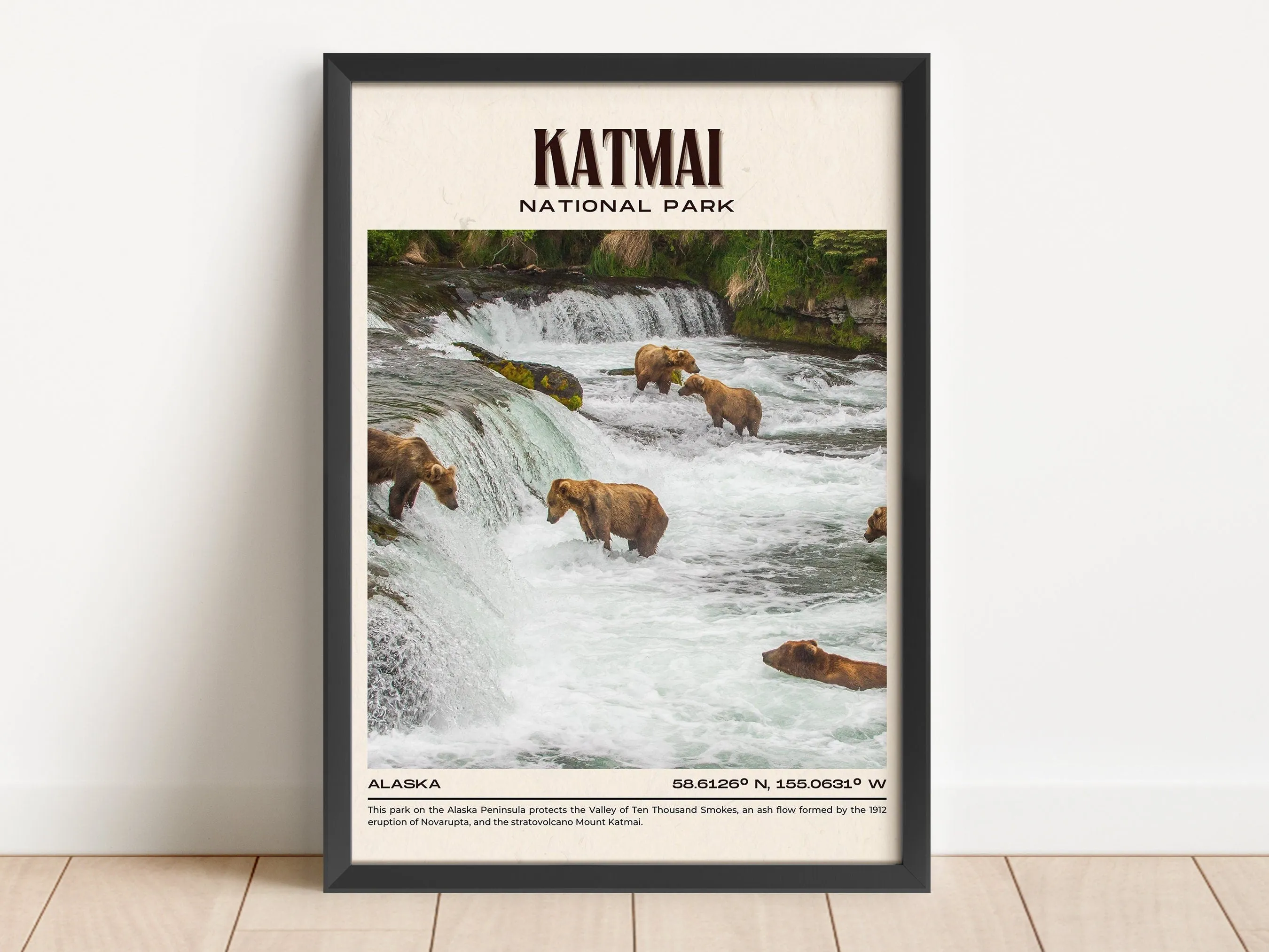 Katmai National Park Vintage Wall Art, Alaska, USA