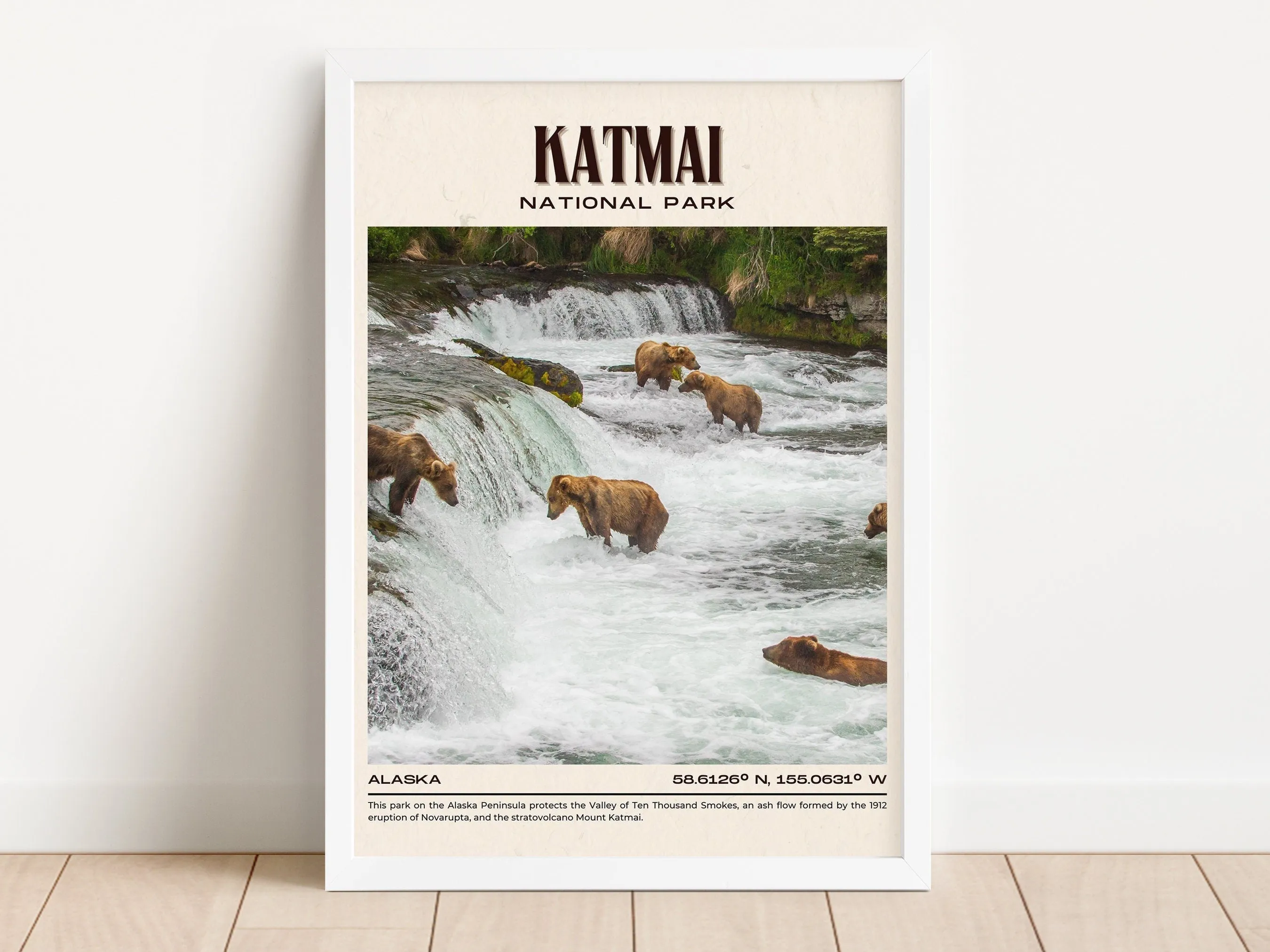 Katmai National Park Vintage Wall Art, Alaska, USA