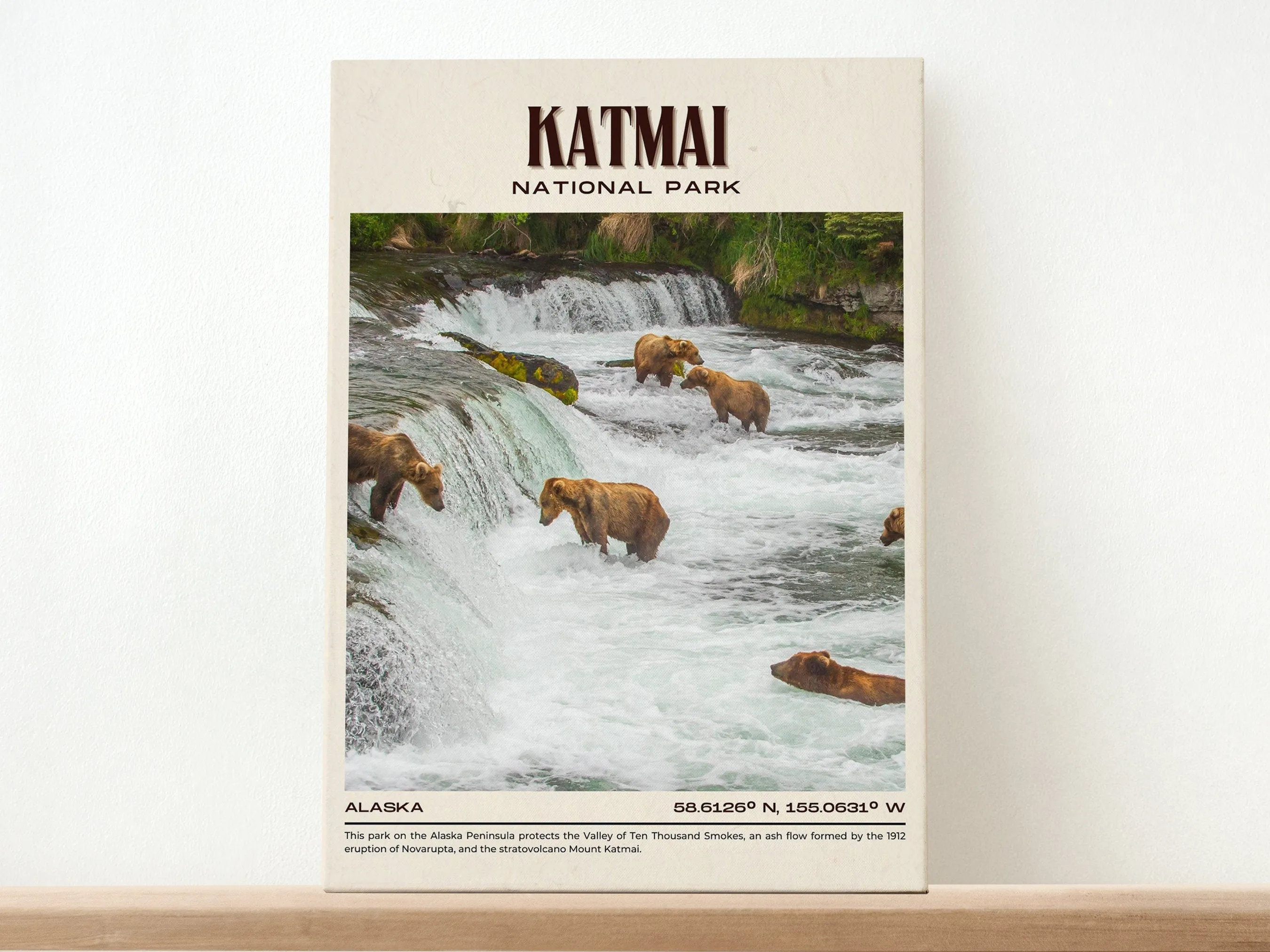Katmai National Park Vintage Wall Art, Alaska, USA