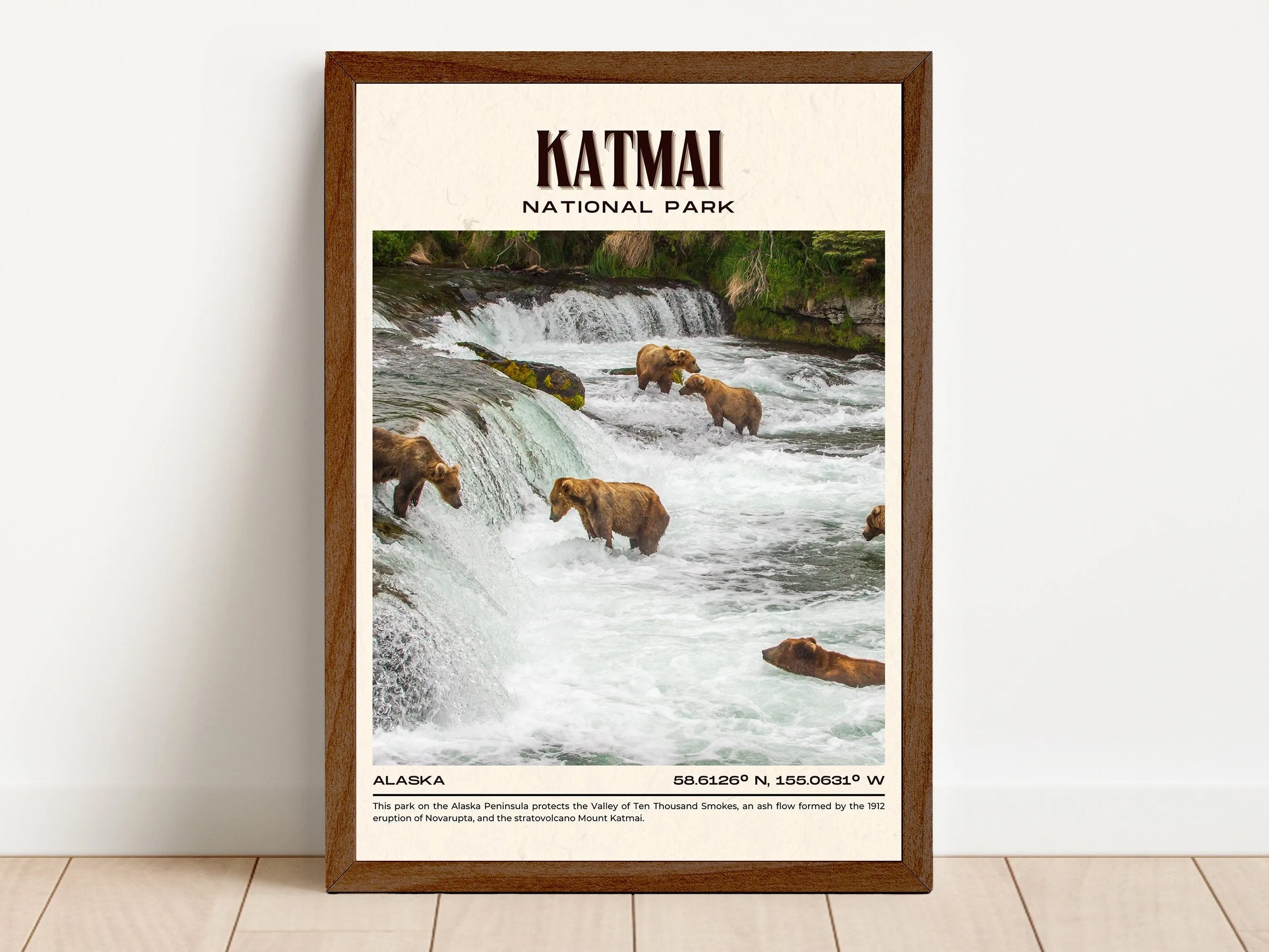 Katmai National Park Vintage Wall Art, Alaska, USA