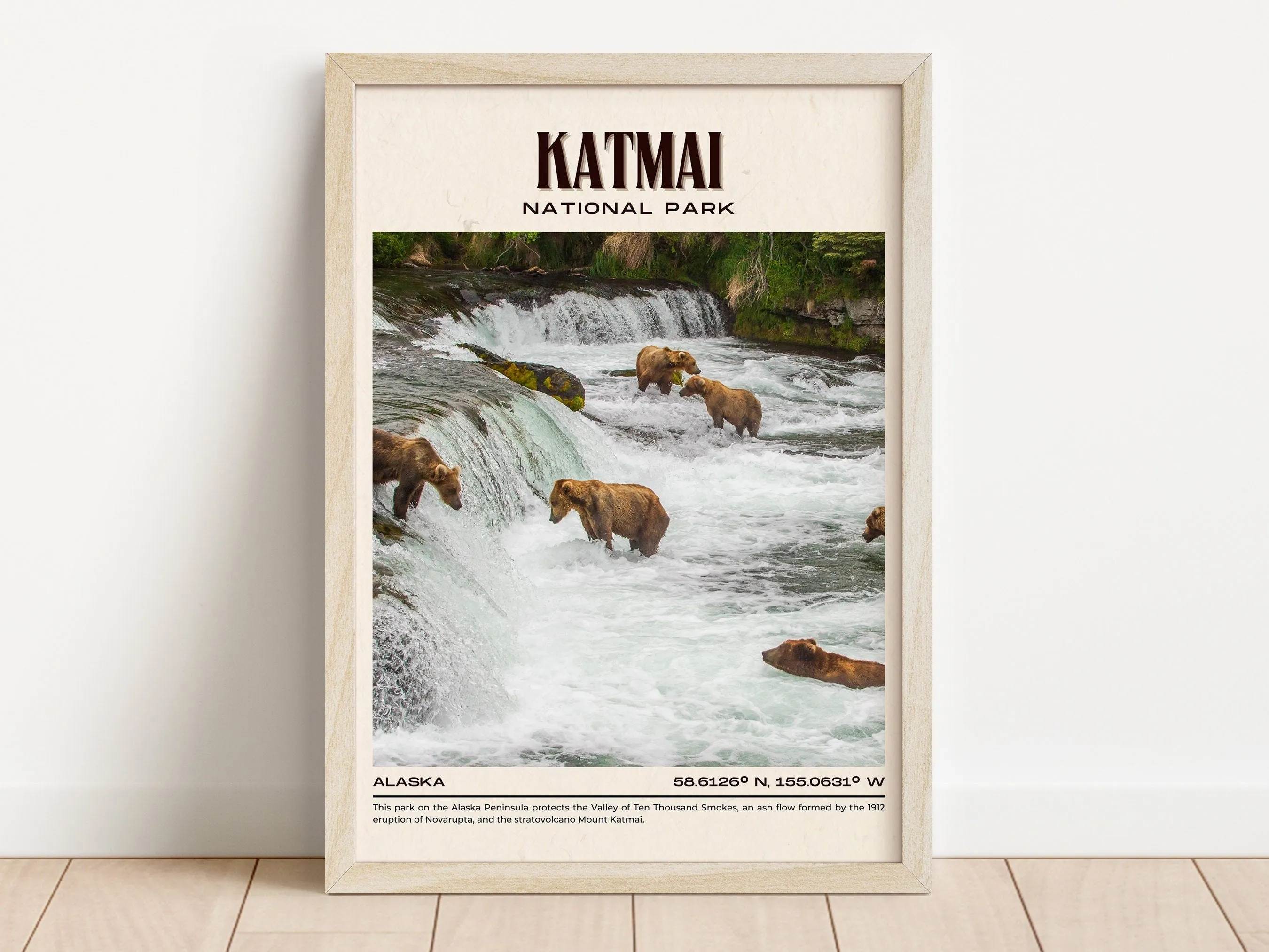 Katmai National Park Vintage Wall Art, Alaska, USA