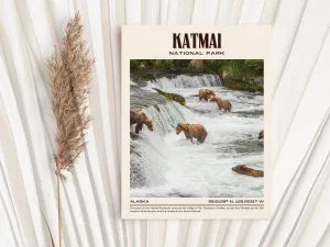 Katmai National Park Vintage Wall Art, Alaska, USA