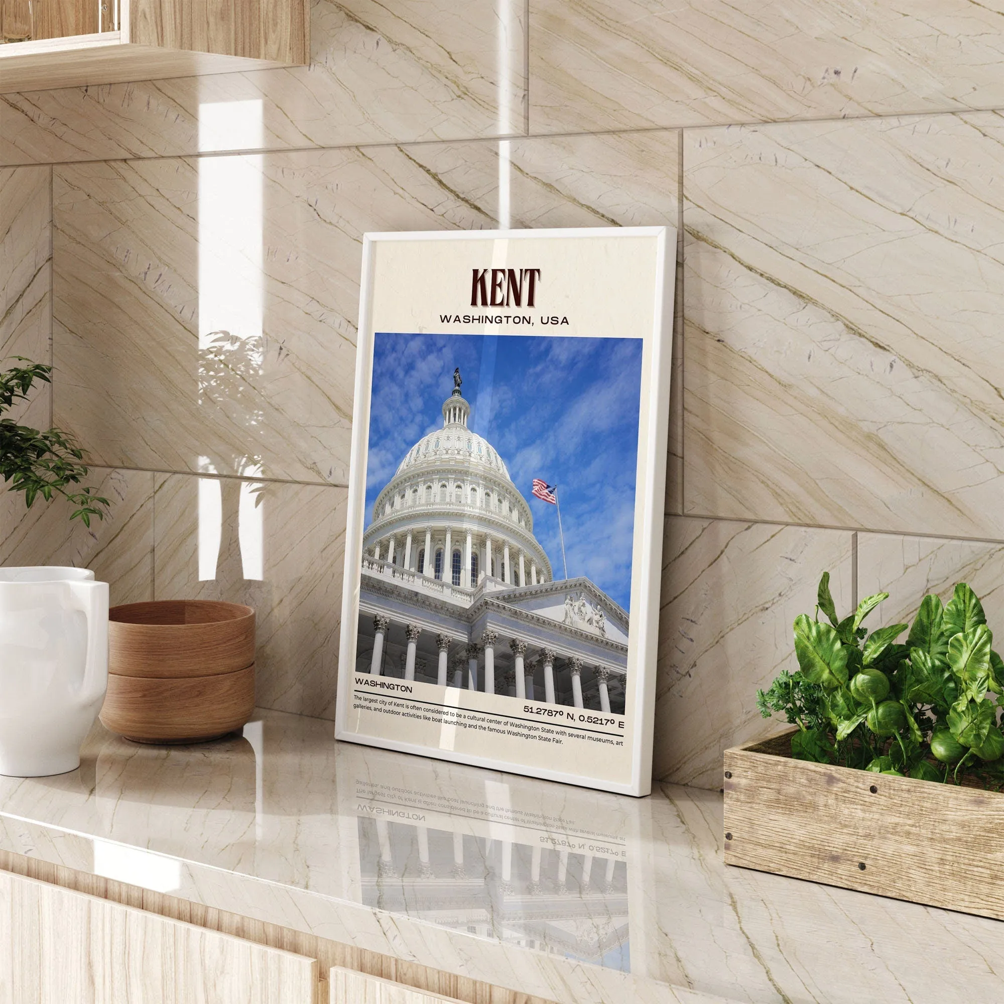 Kent Vintage Wall Art, Washington, USA