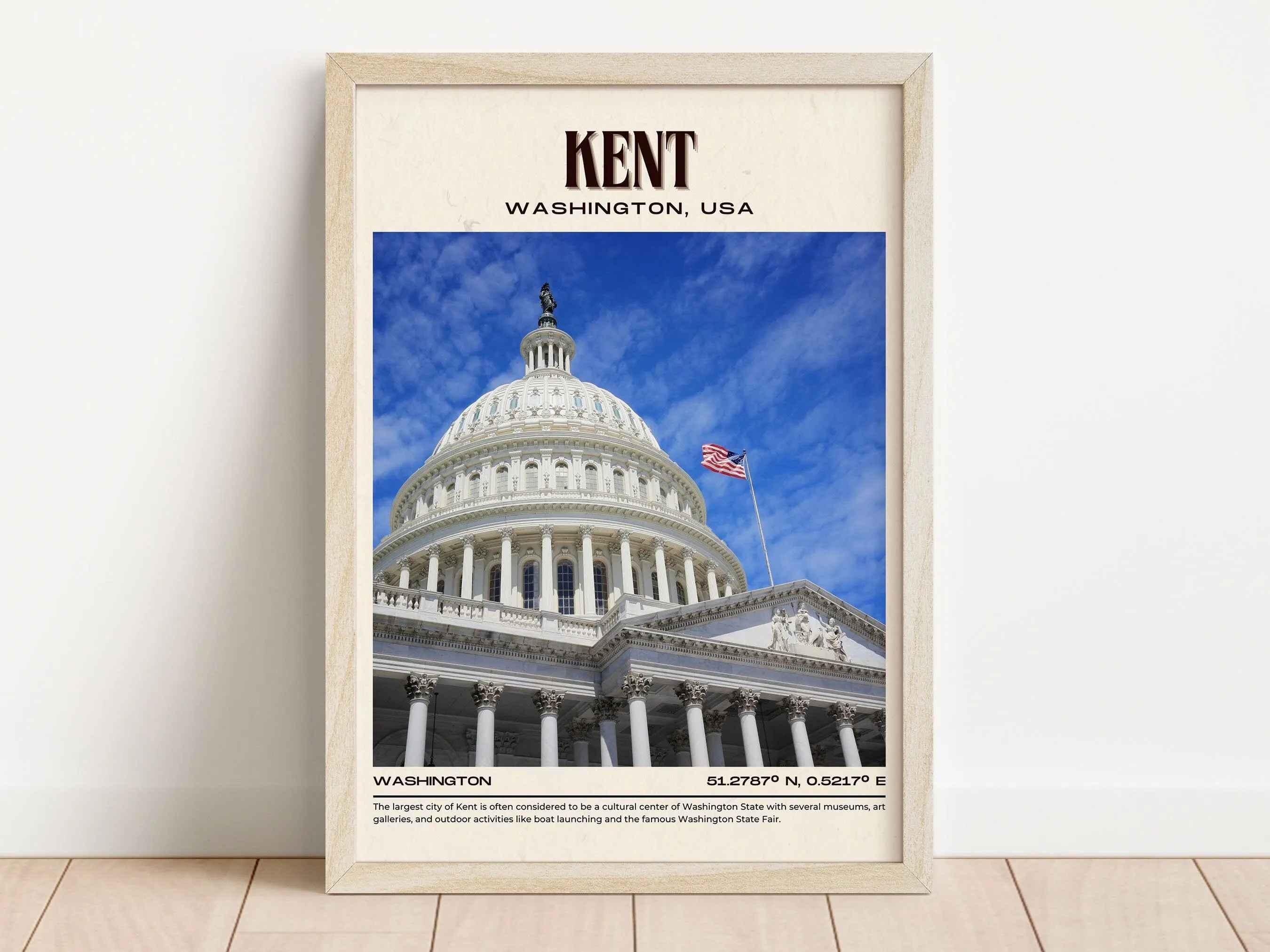 Kent Vintage Wall Art, Washington, USA