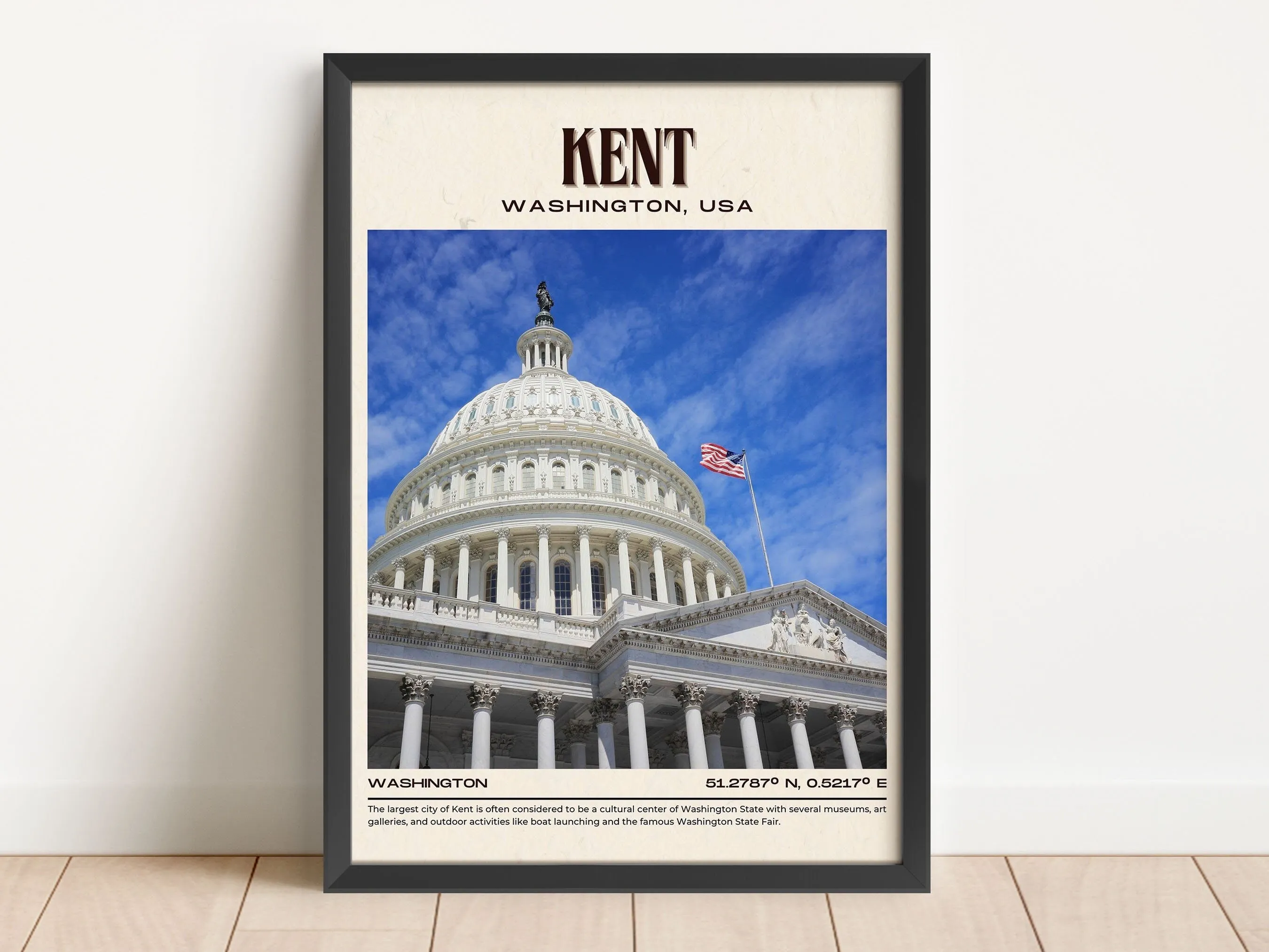 Kent Vintage Wall Art, Washington, USA