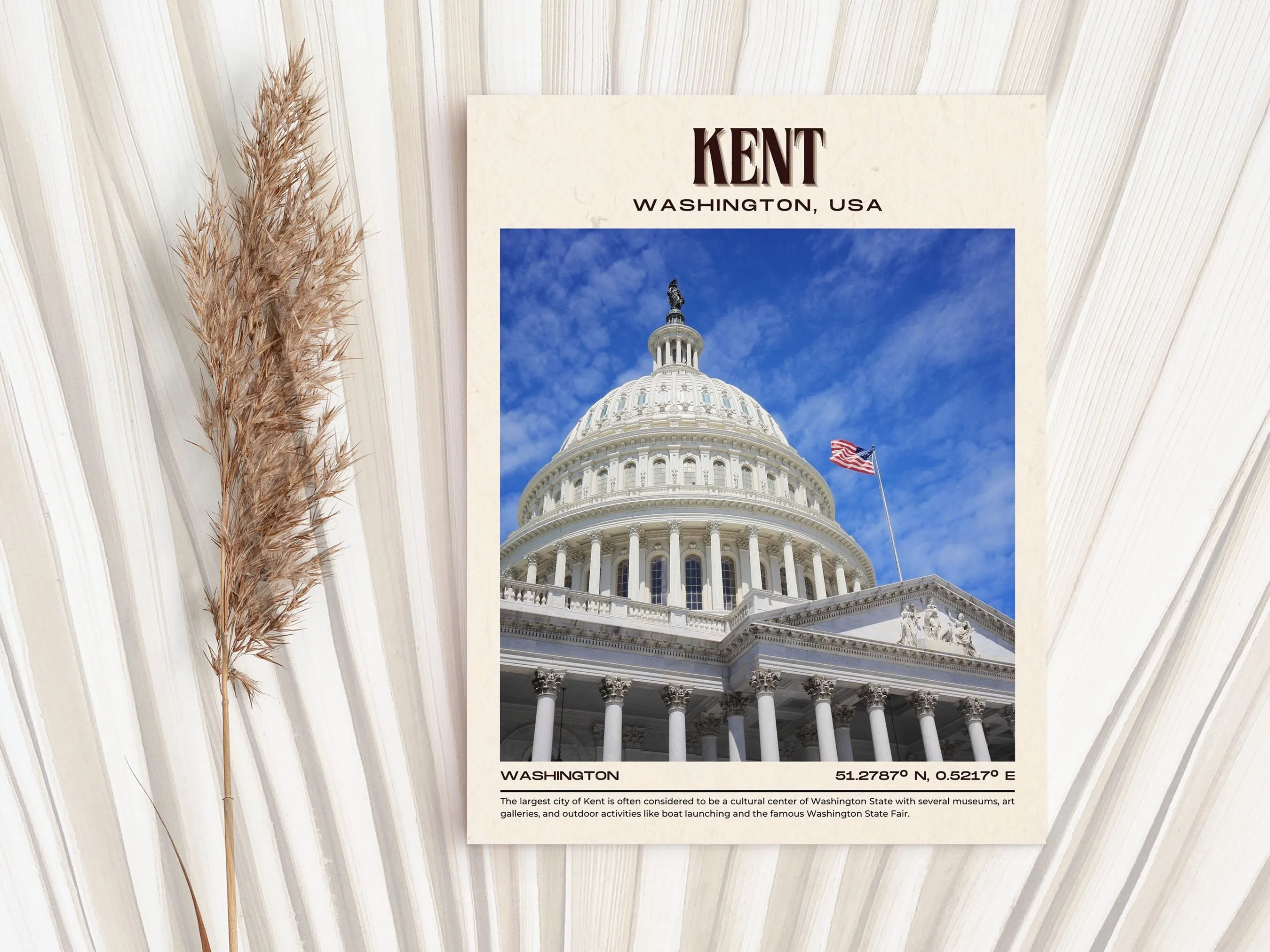 Kent Vintage Wall Art, Washington, USA