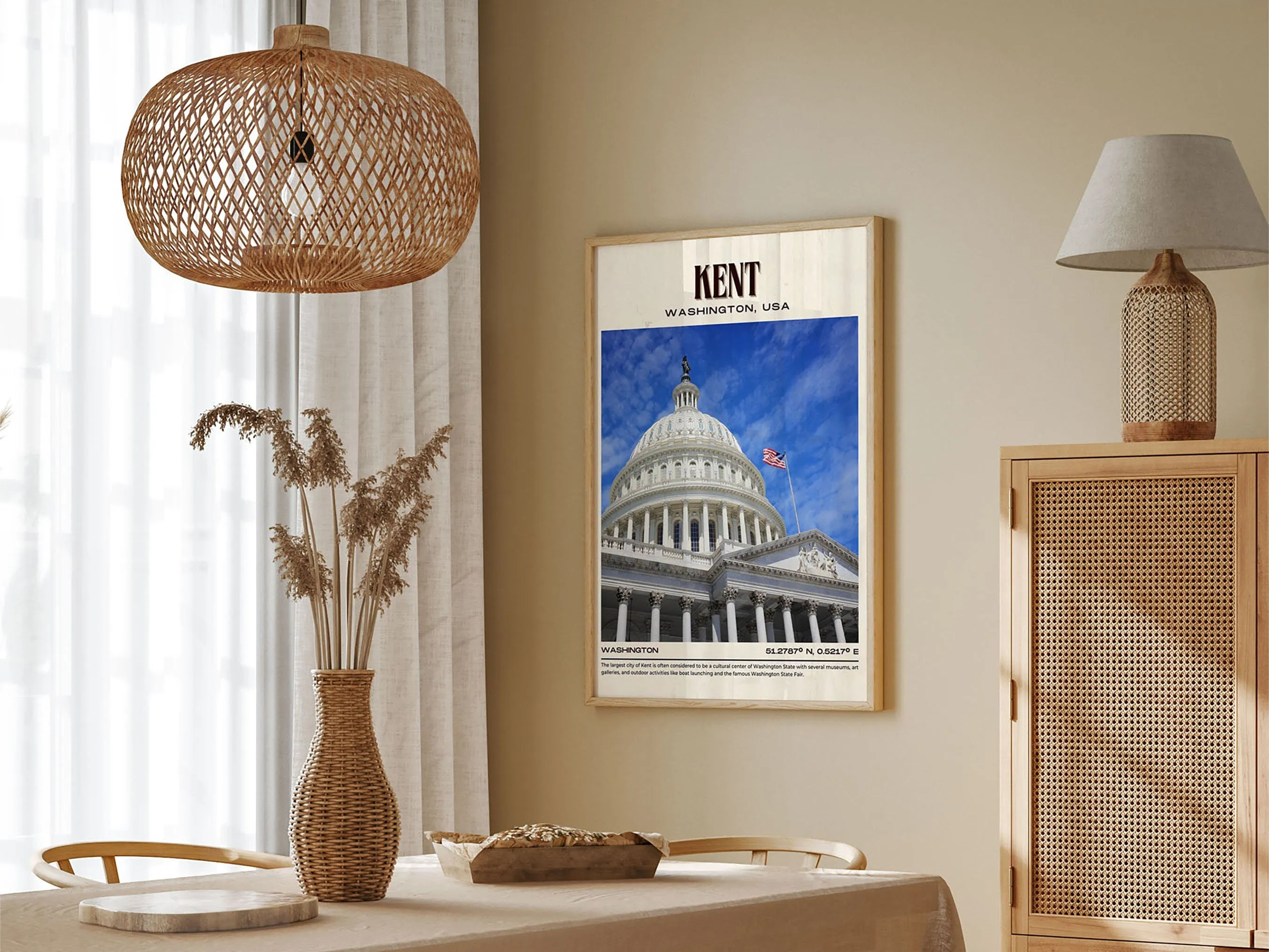 Kent Vintage Wall Art, Washington, USA