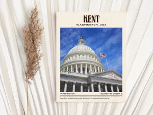 Kent Vintage Wall Art, Washington, USA