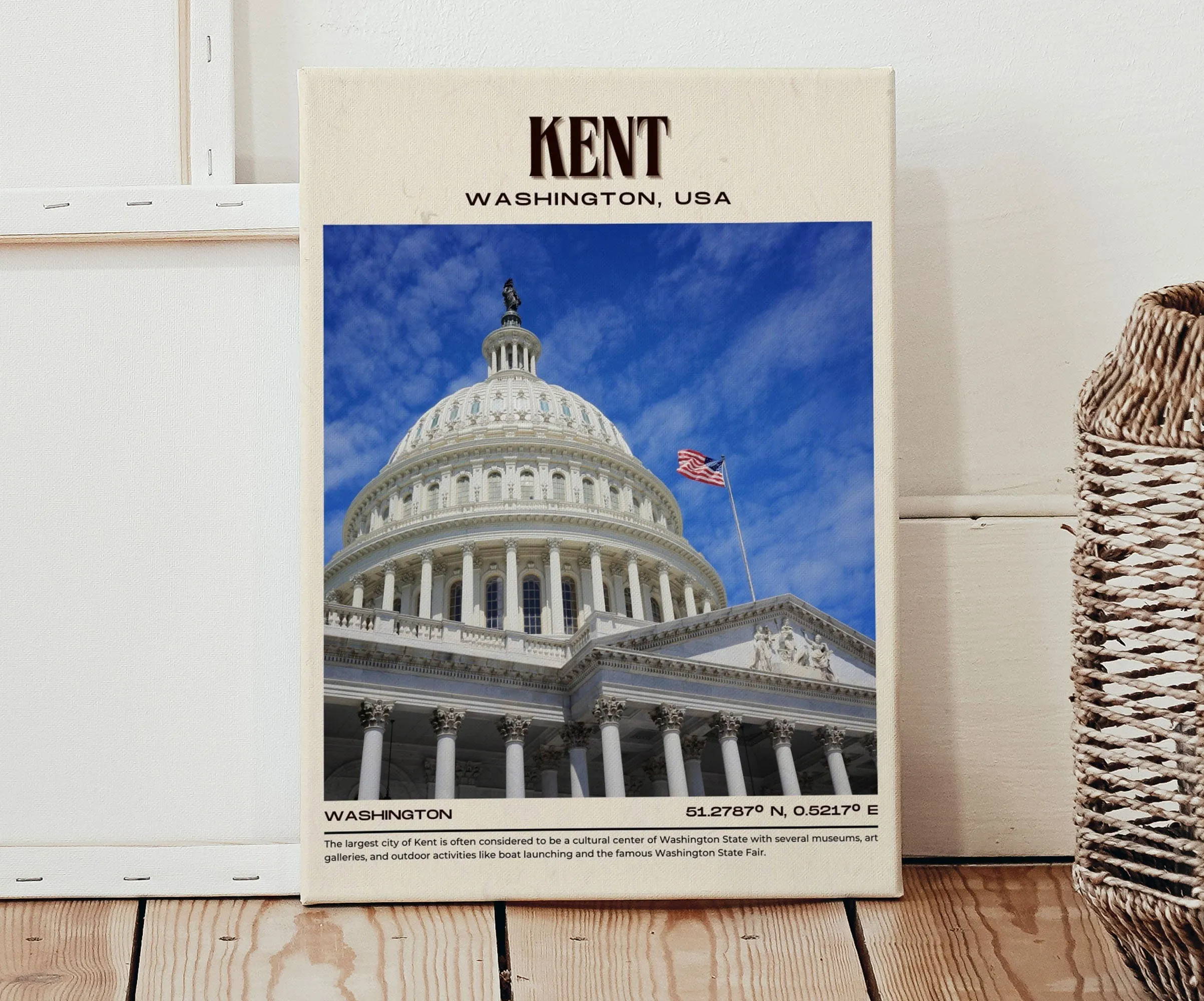 Kent Vintage Wall Art, Washington, USA