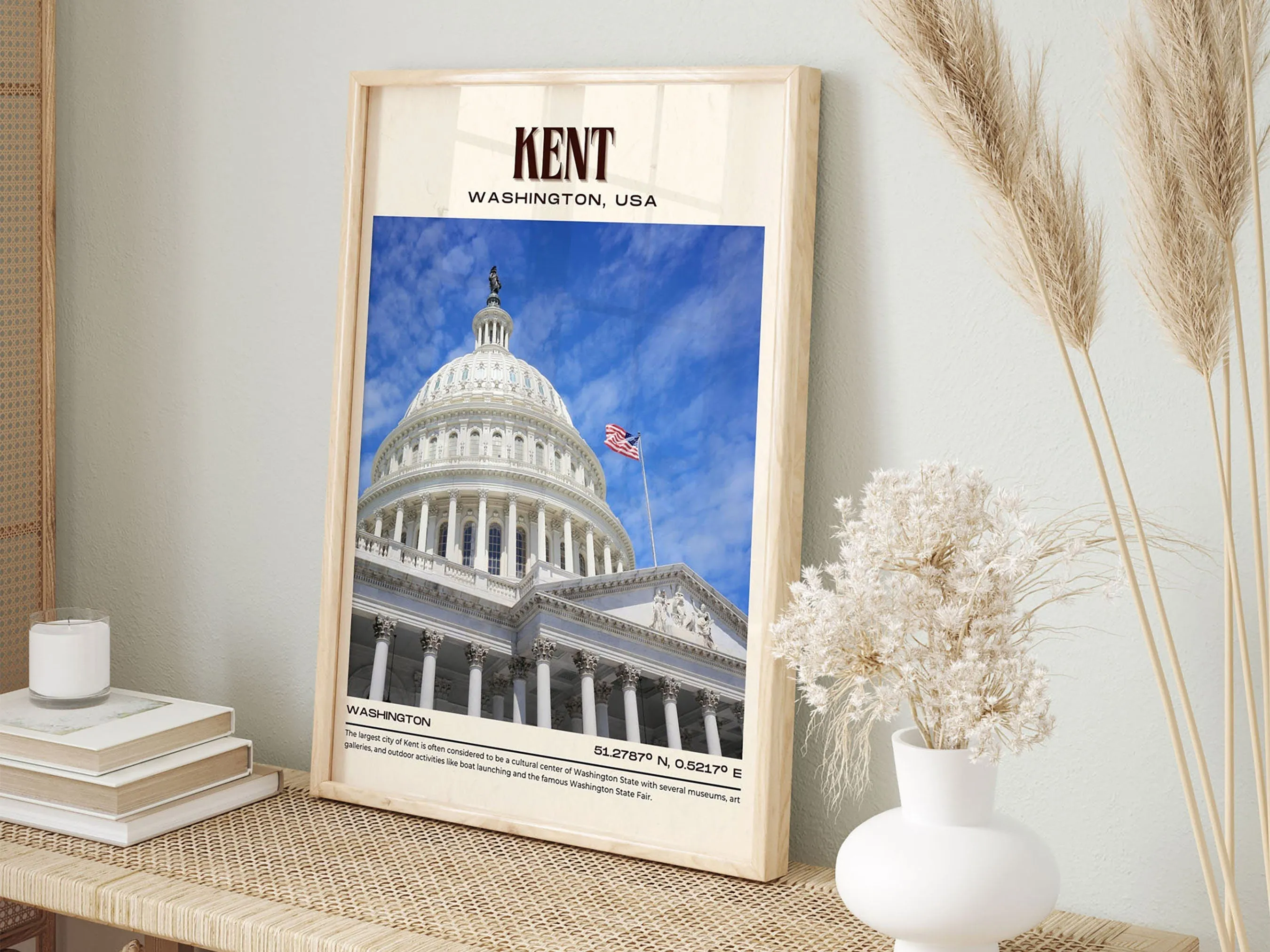 Kent Vintage Wall Art, Washington, USA