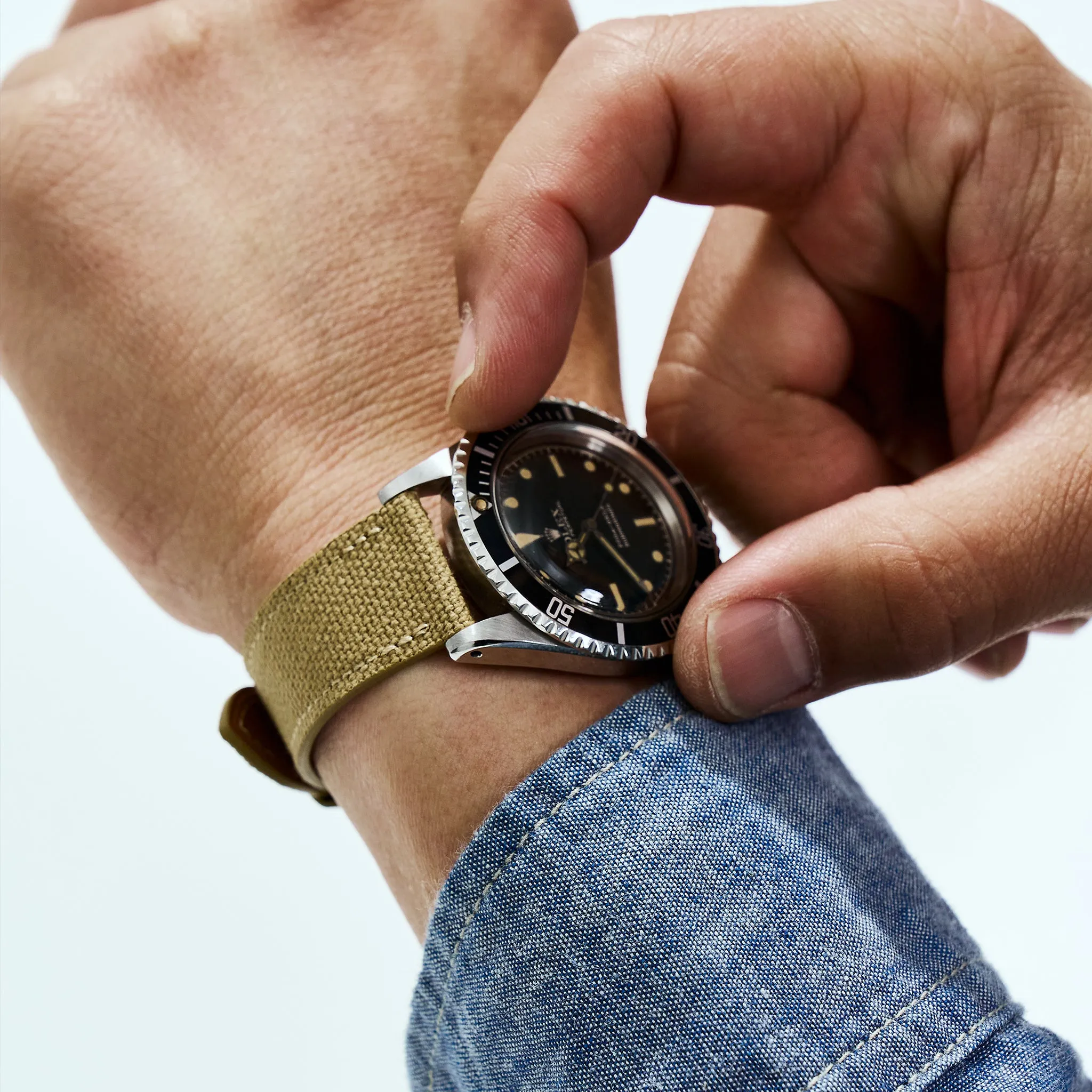 KHAKI SHADE HANPU CANVAS STANDARD STRAP
