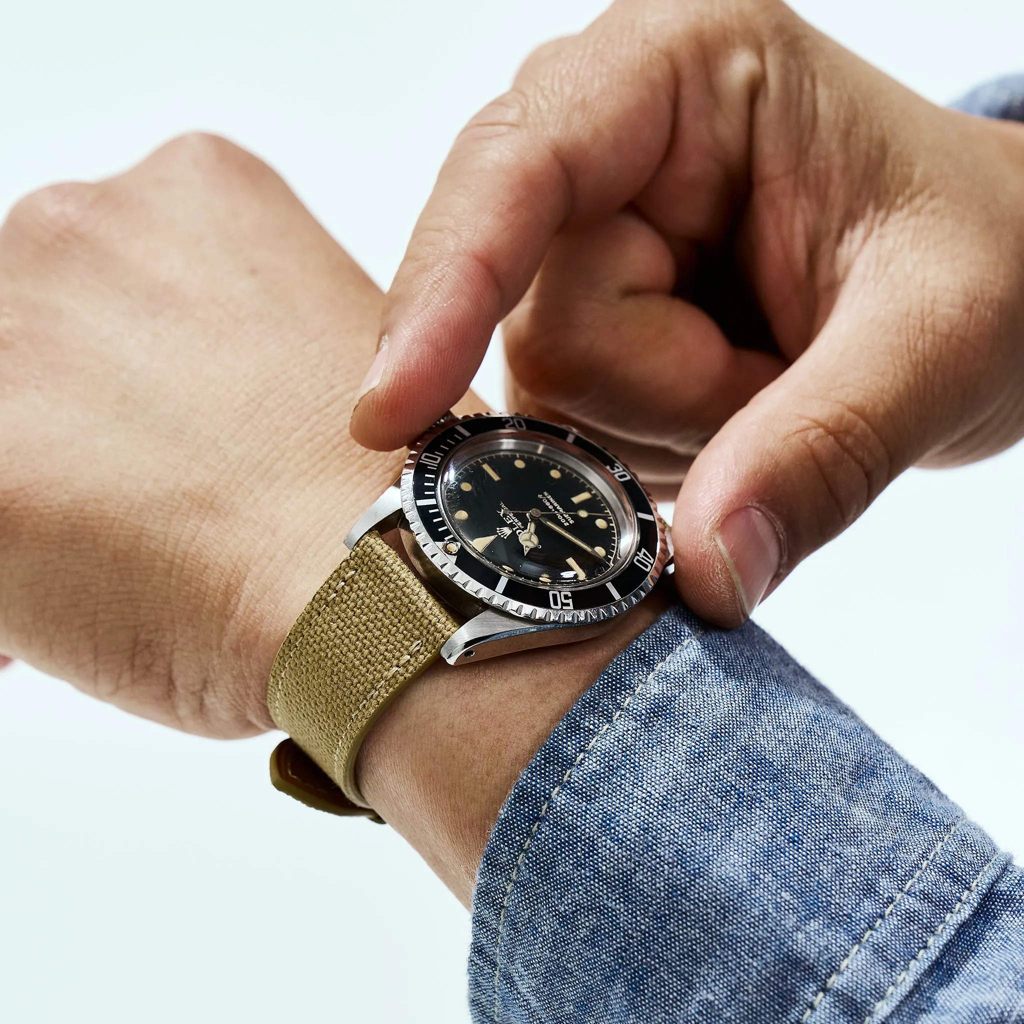 KHAKI SHADE HANPU CANVAS STANDARD STRAP