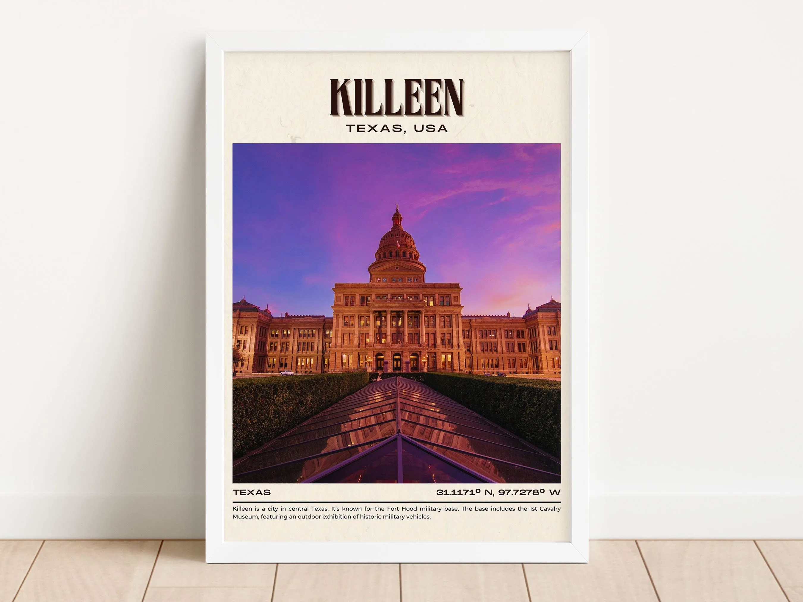 Killeen Vintage Wall Art, Texas, USA