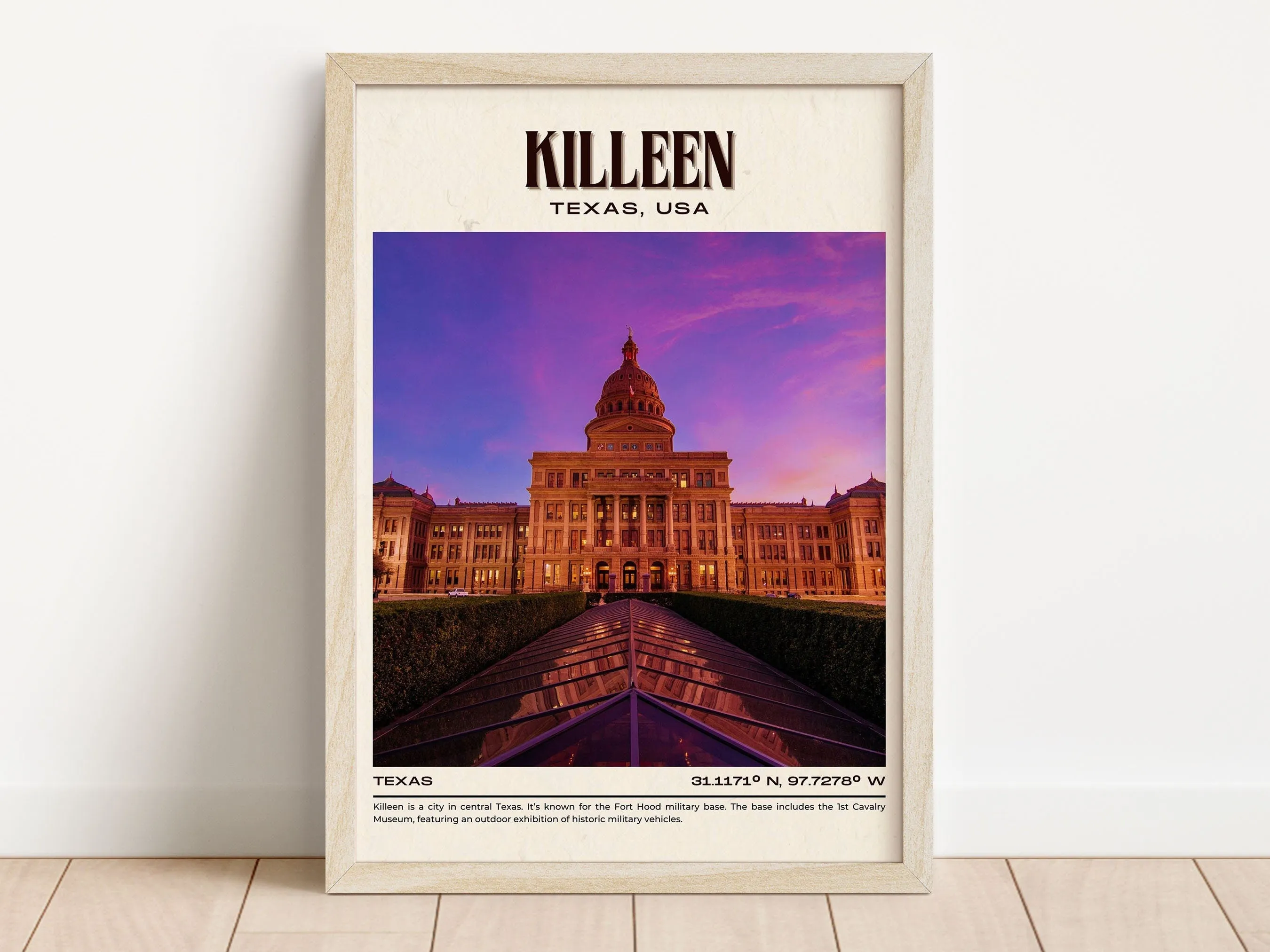 Killeen Vintage Wall Art, Texas, USA