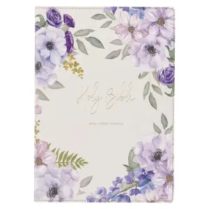 Kjv Bible Giant Print Full-Size Faux Leather, Floral