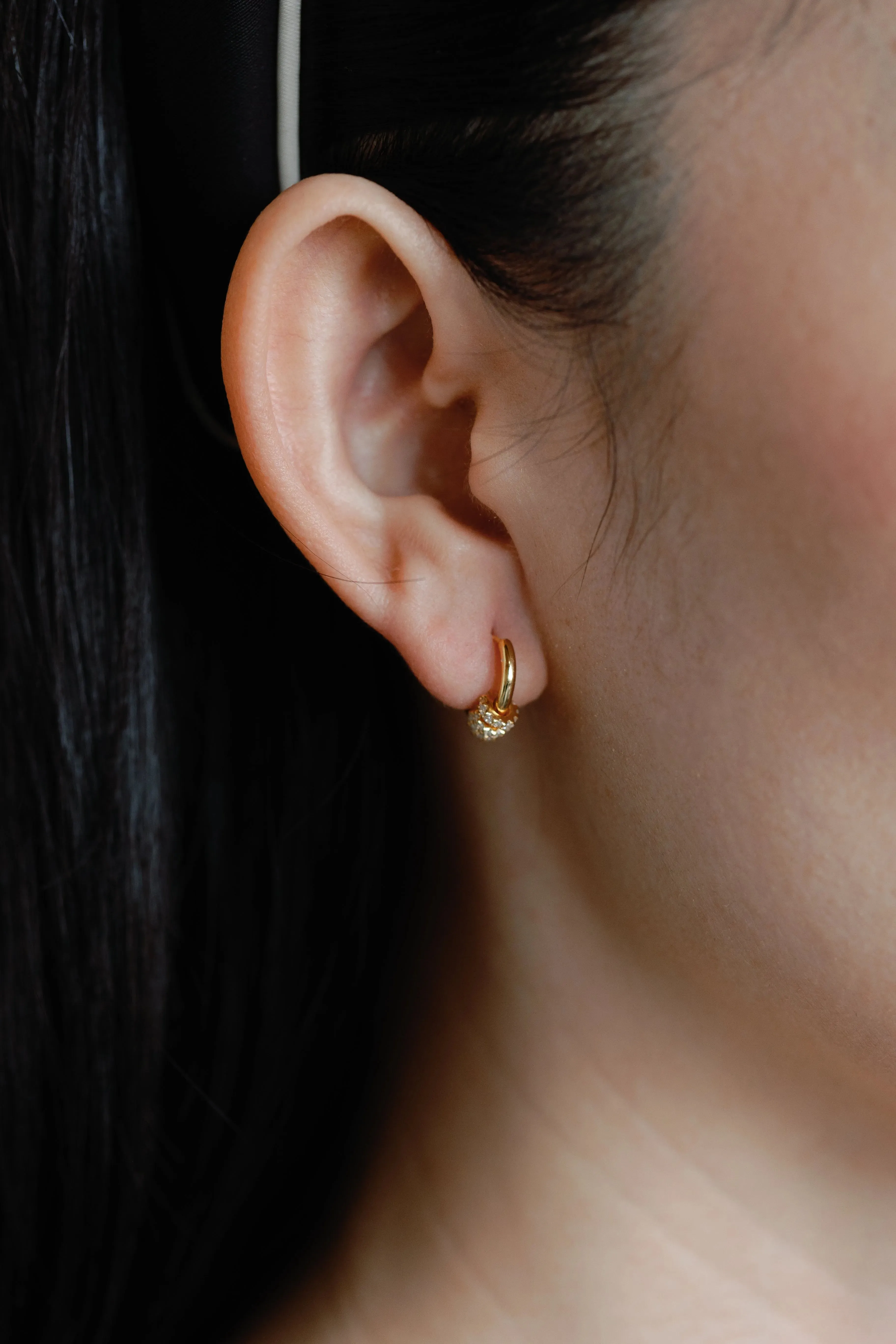 Knot Huggie Hoops