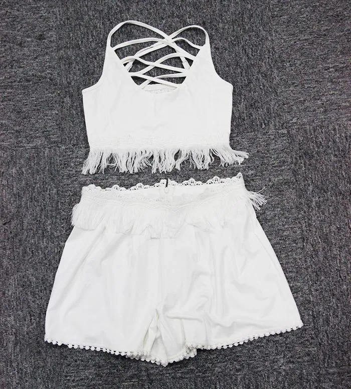 Lace Crochet Two-Piece Set