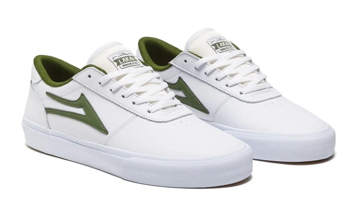 Lakai Manchester Leather Skate Shoes - White/Olive