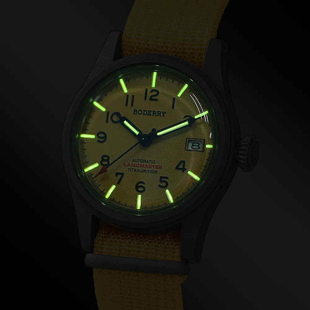 LANDMASTER - 100M Waterproof Titanium Automatic Field Watch | Yellow