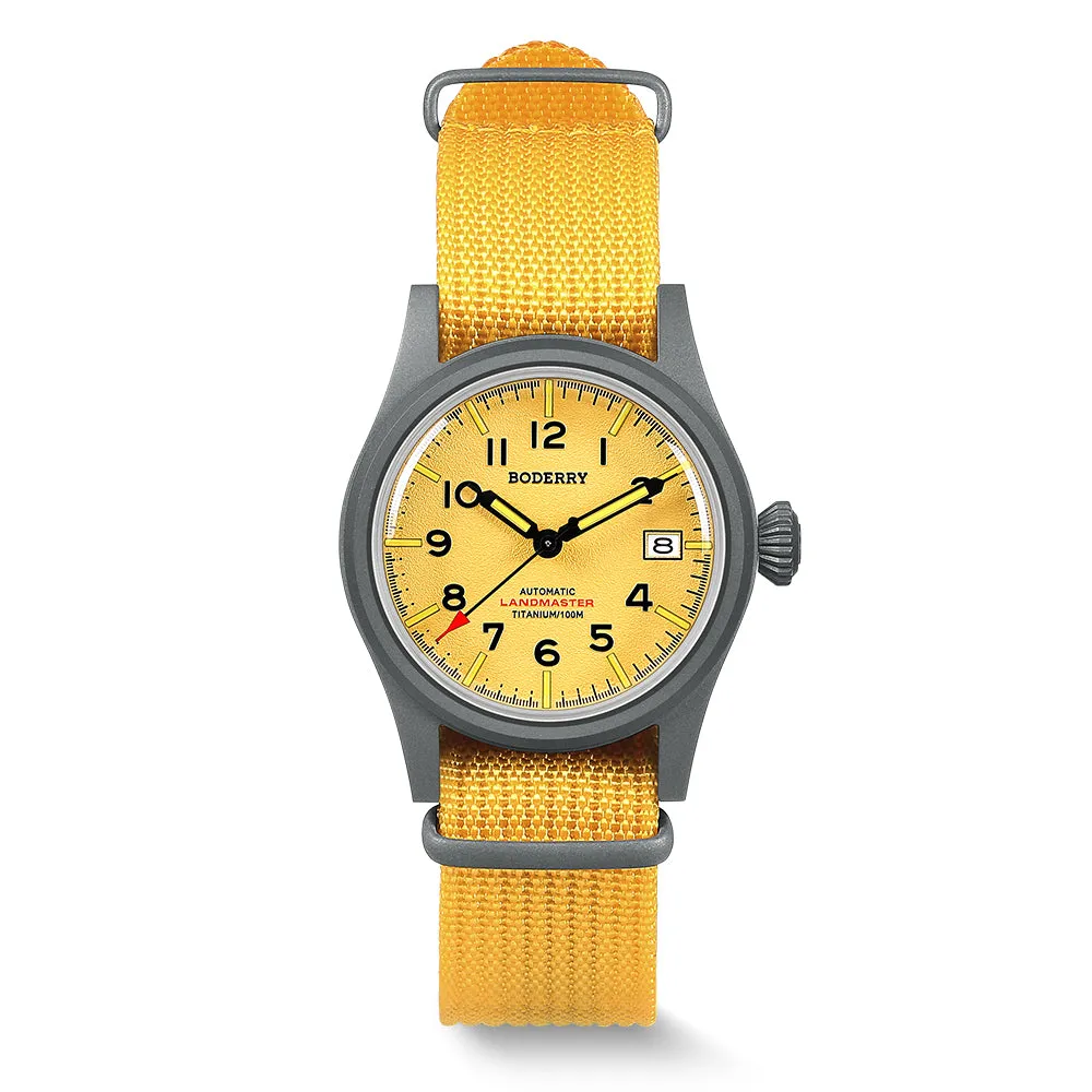 LANDMASTER - 100M Waterproof Titanium Automatic Field Watch | Yellow