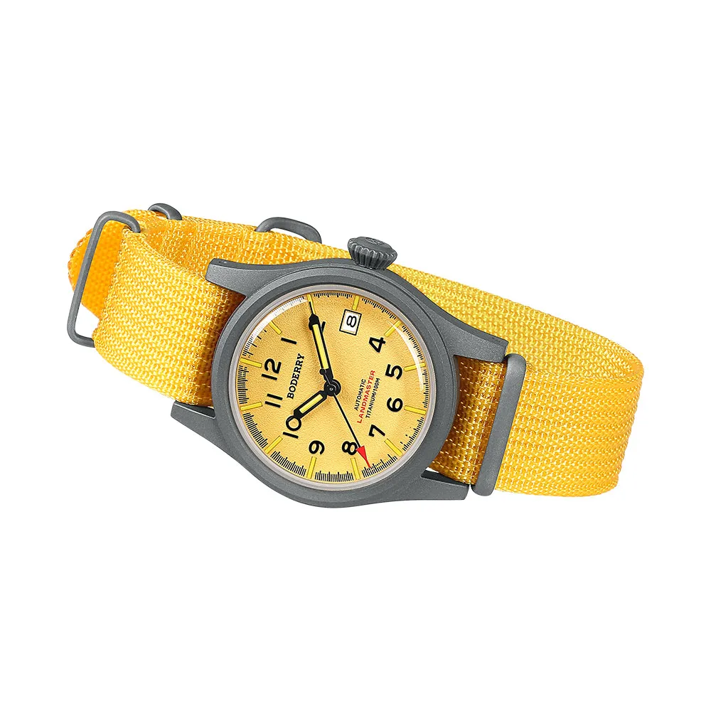 LANDMASTER - 100M Waterproof Titanium Automatic Field Watch | Yellow